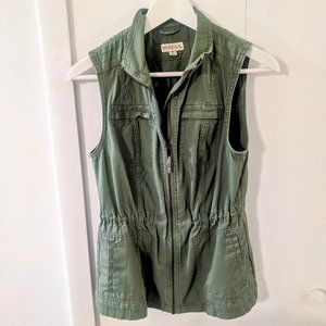 Merona Green Cargo Utility Vest XS